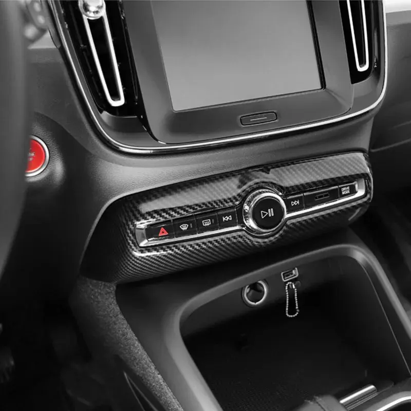 볼보 XC40 C40 자동차 인테리어 장식, ABS 자동차 액세서리, 탄소 섬유 질감, 블랙 글로스