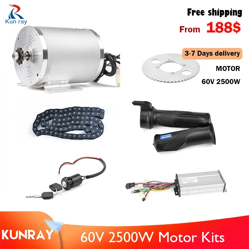 BOMA 2500W 60V BLDC electric motor w Base BM1024 w 40A controller GoKart Scooter 