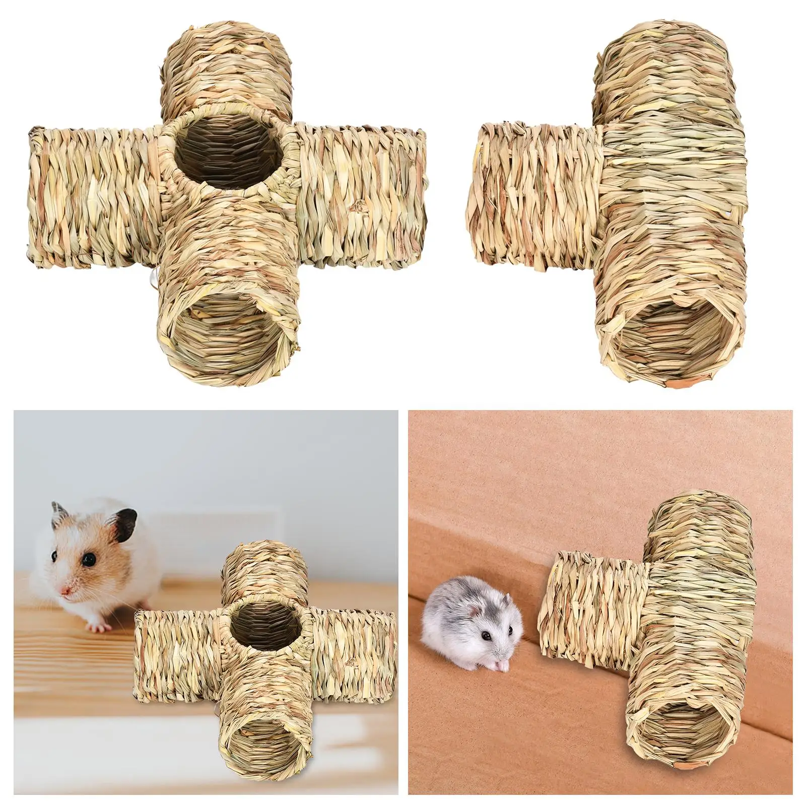 Hamster Grass Tunnel Nest Pet Supplies Play Toy Rabbit Tunnel Tube Straw House pet toys hamster toy For Squirrel Mice Chinchilla Hedgehog Rats