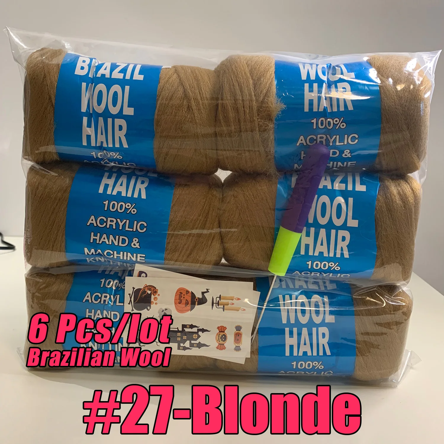 15m Long Soft African Brazilian Wool Eco-Friendly Synthetic Hair Extensions for Braiding Hair Pre stretched, Ideal for Women's 1