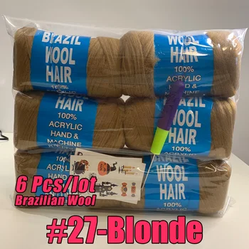 15m Long Soft African Brazilian Wool Eco-Friendly Synthetic Hair Extensions for Braiding Hair Pre stretched, Ideal for Women's 1