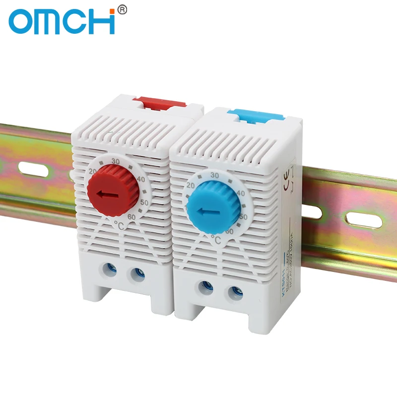OMCH KTO011 KTS011 NC/NO DIN 레일 캐비닛 온도 조절기 0-60 ℃ 250VAC 10A 바이메탈 온도조절기 기계식 온도 조절기