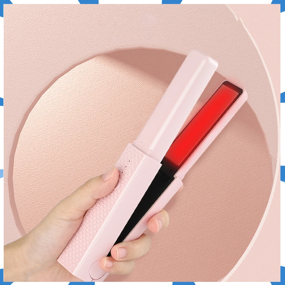 미니 무선 헤어 스트레이트너, 이중 목적 스트레이트 스플린트 컬러, 아이언 휴대용 스트레이트닝 앞머리, USB, 3 기어