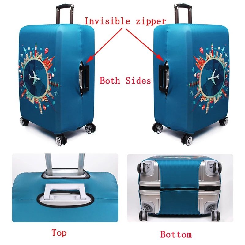 Luggage Cover Elastic Travel Luggage Cover Dustproof Protective Travel Suitcase Cover For 18-32 Inch Trolley Bag Case Luggage Accessories