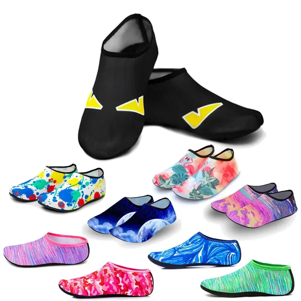 new sneakers beach swimming water sport socks anti slip shoes yoga fitness bathing swim surfing diving underwater shoes for kids Men Women Kids Water Sport Beach Swimming Socks Thin Multi Prints Anti Slip Fitness Yoga Dance Swim Surf Diving Underwater Shoes