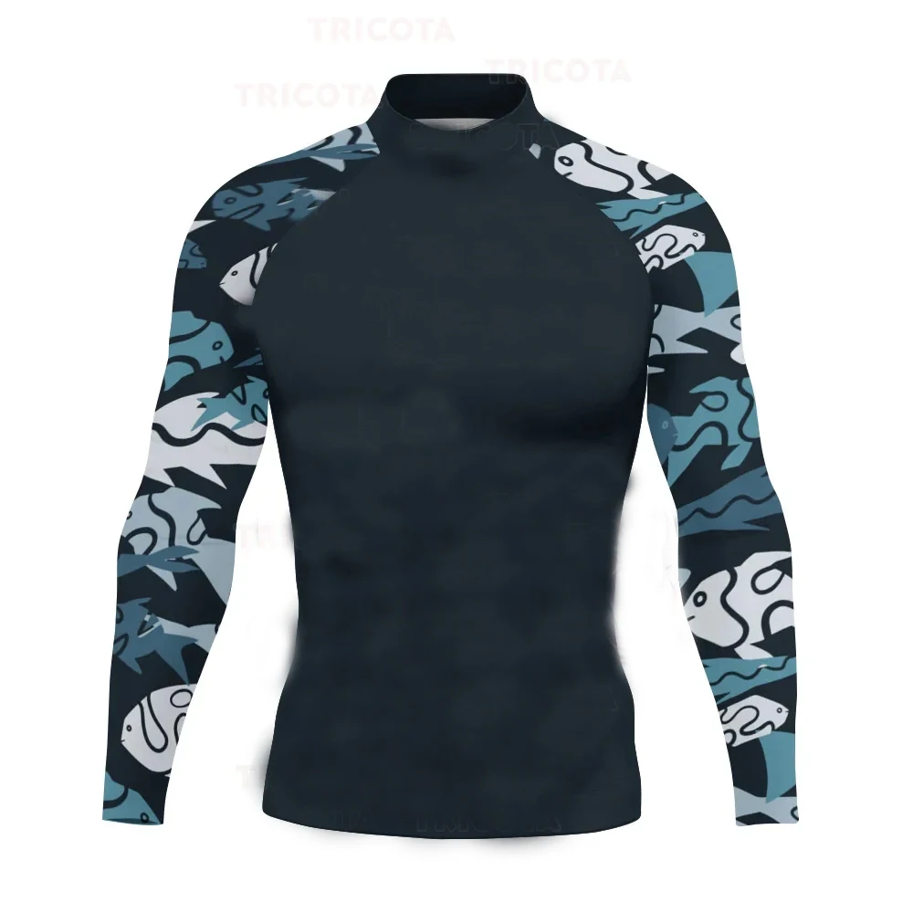 Men's Surfing Shirt Spray Camo Lycra Rashguard Surf Sportswear Beach UV Swimwear UPF50+ Clothes sports shirt,printed t shirt