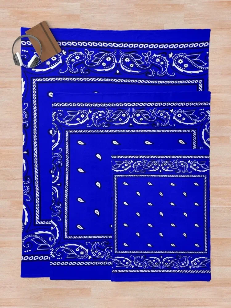 Royal Blue Paisley Bandanas Throw Blanket sofa bed Luxury Brand Blankets 5