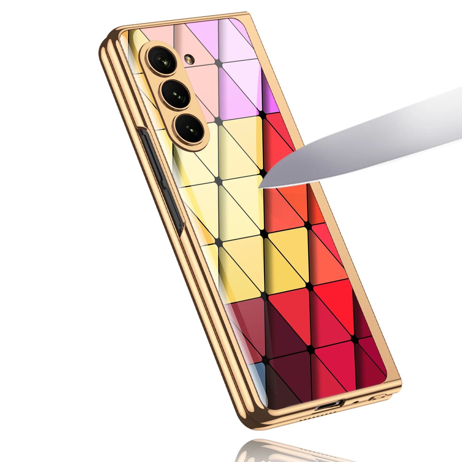 Luxury Plating Screen Glass Case For Samsung Galaxy Z Fold 6 5 Case Back Painted