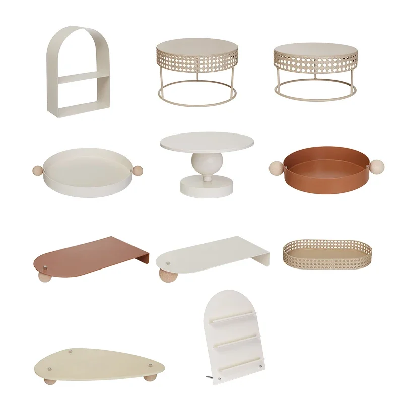 Surprise Silent Wind White Dessert Table Decoration Wedding Table Decoration Birthday Cake Tray Display Stand Gold Dessert Tray