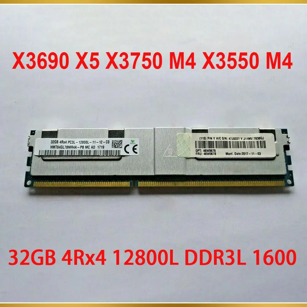 1PCS Server Memory For IBM RAM X3690 X5 X3750 M4 X3550 M4 46W0678 46W0676 46W0678 47J0227 32GB 4Rx4 12800L DDR3L 1600 2 1PCS Server Memory For IBM RAM X3690 X5 X3750 M4 X3550 M4 46W0678 46W0676 46W0678 47J0227