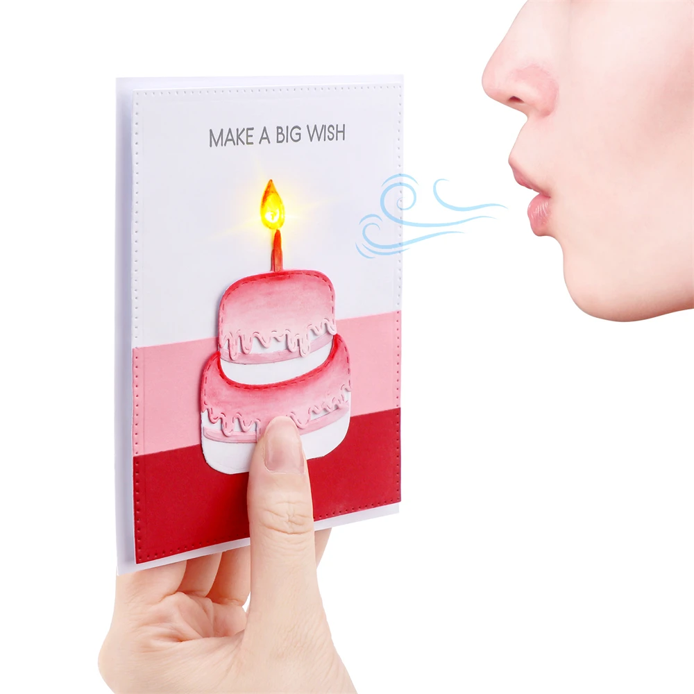 Blow-Out LED Candle Light For DIY Scrapbooking Light-Up Birthday Card