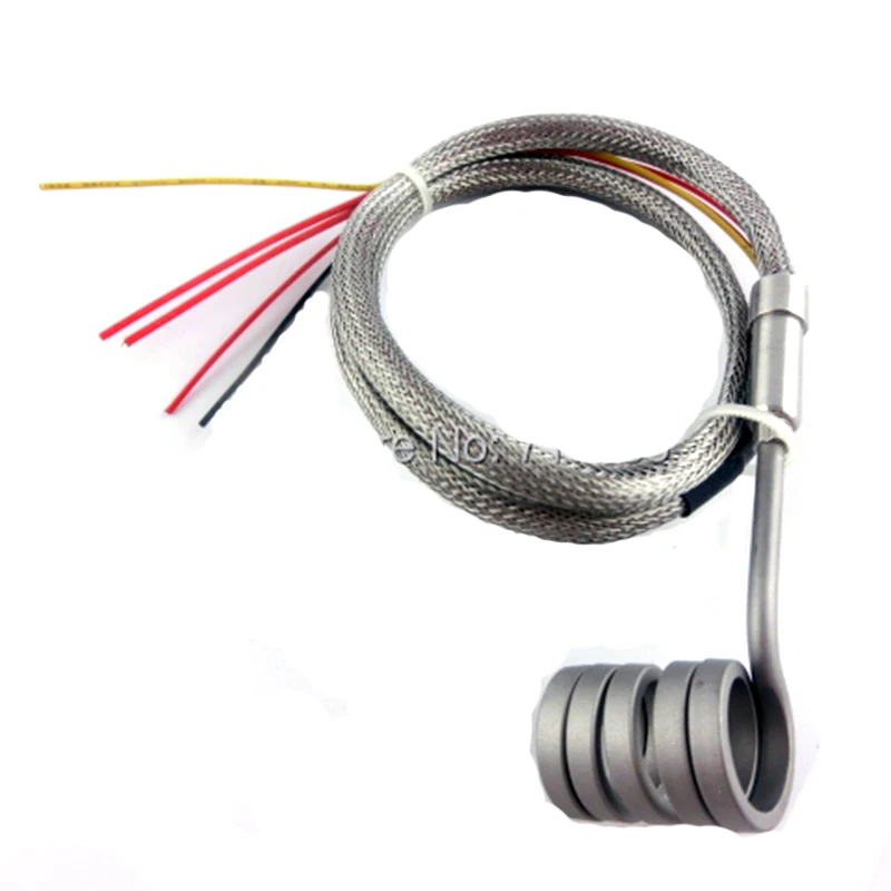 

25x80 мм 220 в 40 мм длина провода с K термопарой, пружинный нагреватель, катушка нагревателя, обогреватель полосы 4,2*2,2 мм Размер секции