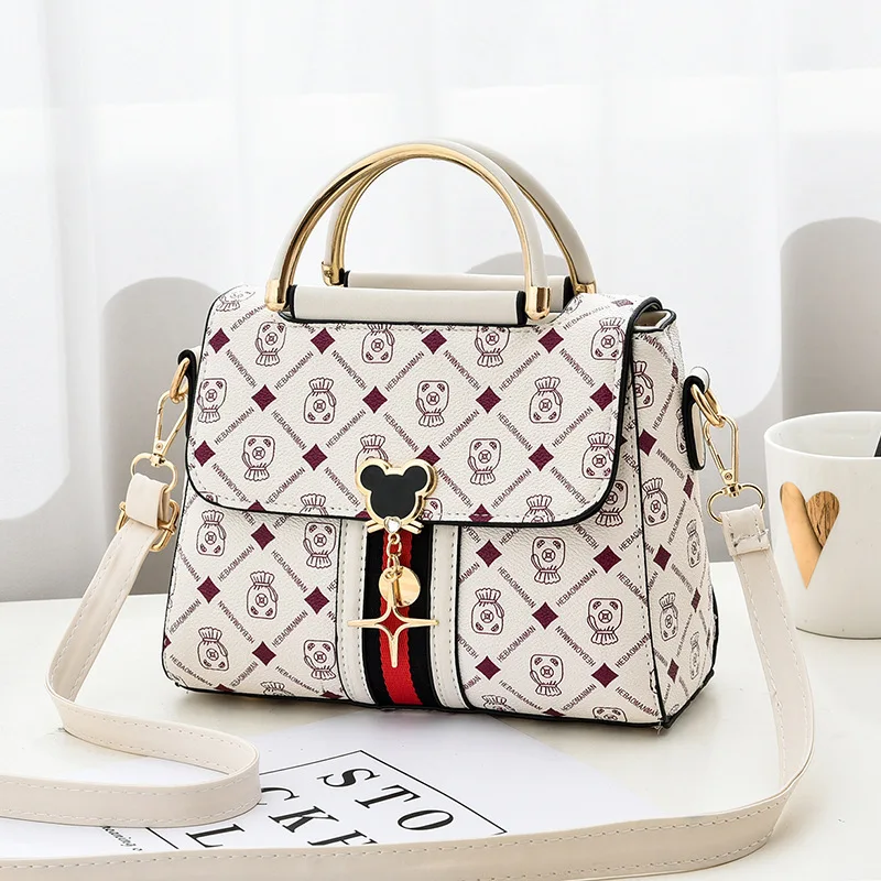 Nuova Borsa a Spalla da Donna, Borsa Tote di Lusso Firmata, Borsa a Mano da Donna in Pelle con Monogramma Stampato, Borsa a Tracolla Singola - immagine 5