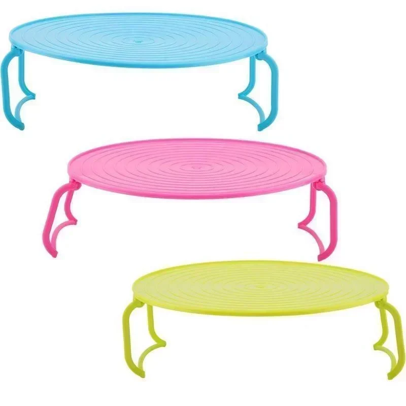 Round Foldable Kitchen Accessory Steaming Dish Environmentally Friendly Tray Rack for Microwave Oven storage tray kitchen tray