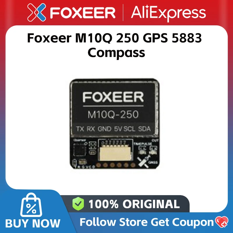 Foxeer M10Q-250 / M10Q-180 / M10Q-120 M10 Dual Protocol GPS Module Built-in QMC5883 Compass Ceramic Antenna for FPV Long Range