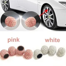 

4 PCs Crystal Car Tire Valve Caps Diamond Shining Dust-proof Wheel Valve Cover Vehicle Bling Car Charms Decor Auto Accessories