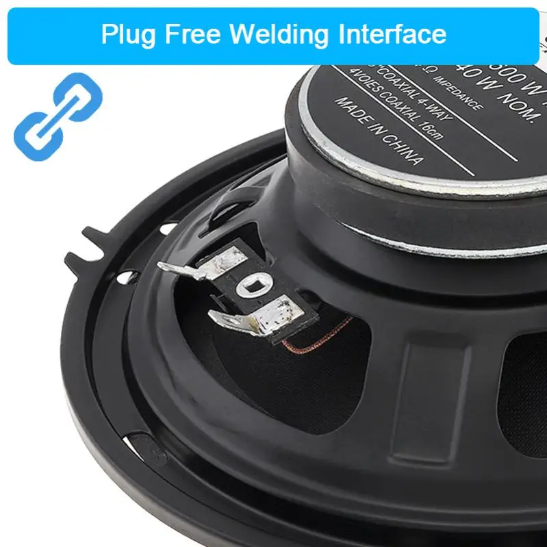 Car Tweeter Speakers 2pcs 6 Inch 600W Car Speaker Full Range Frequency Auto Audio Heavy Mid-bass Modified Speakers Non-destructive Installation
