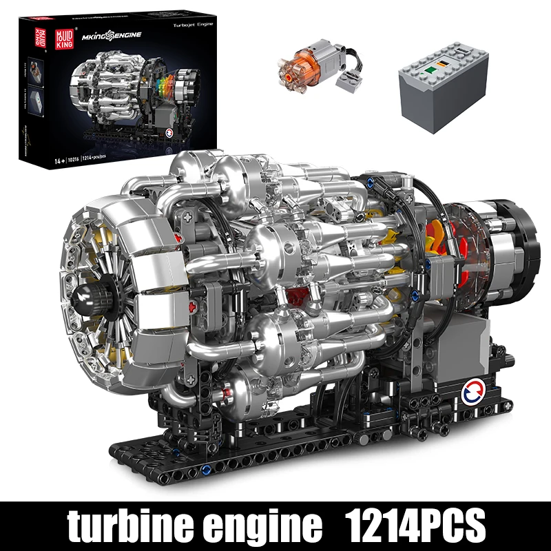 Mould King 10216 jouets de moteur de voiture technique le moteur Turbojet motorisé bloc de construction assemblage moteur brique enfant cadeau de noël