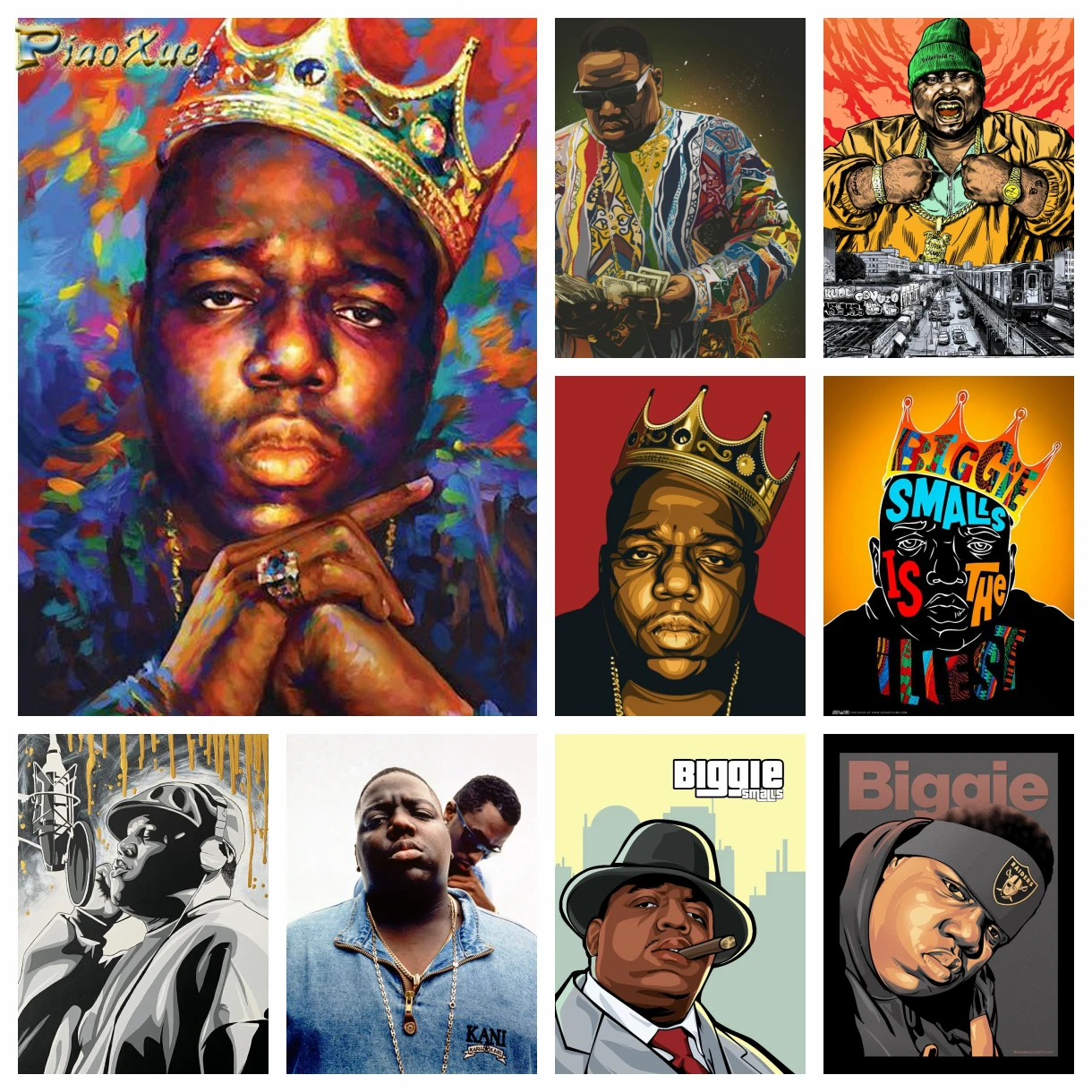 

Biggie Smalls Cross Stitch Kits 5D Full Diamond Embroidery Painting Notorious BIG Punisher Rapper Wall Art Pop art Home Decor