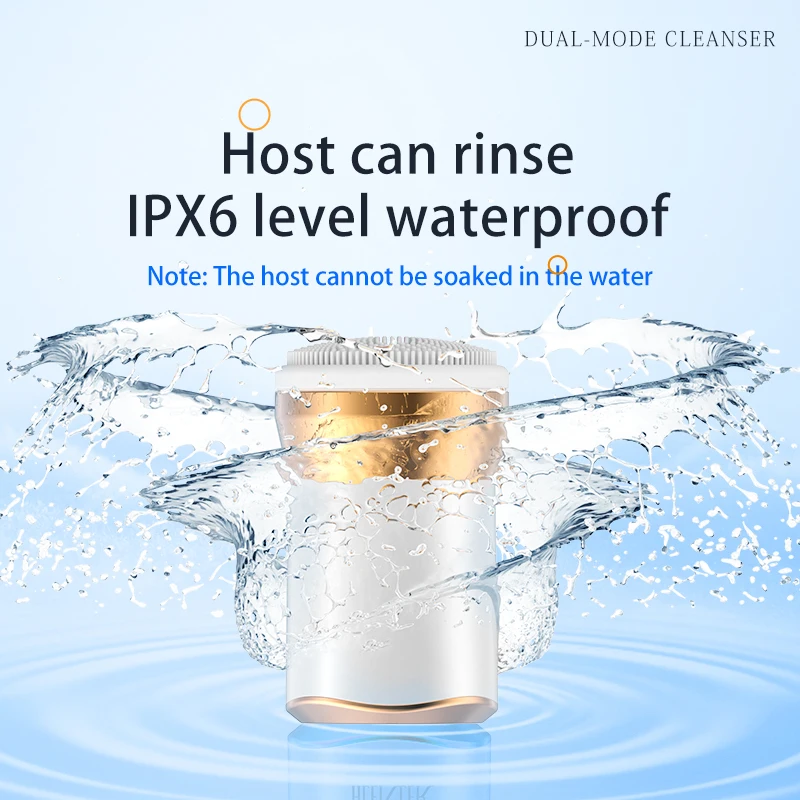 Electric facial cleanser, silent, high-strength rechargeable rotating facial cleanser, multi-brush head replaceable