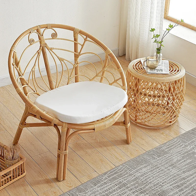 

Balcony small sofa rattan lazy rattan chair round leisure single Phoenix bedroom