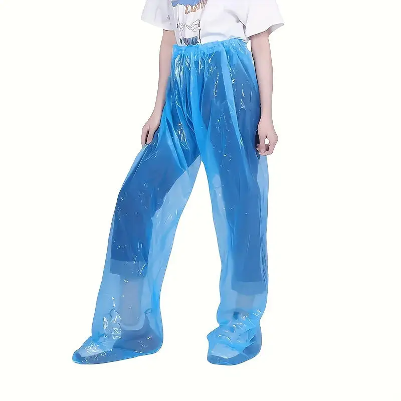 Disposable Raincoat Pants 5/10 Pcs Portable Splash Proof Split Raincoat Outdoor Travel Drifting Cycling Feet-wrapped Rain Pants