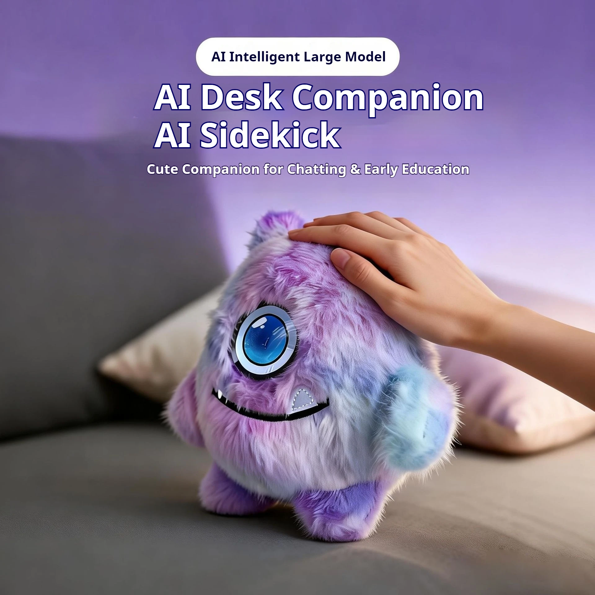 Giocattolo Interattivo AI con Dialogo Vocale, Occhi LED, Compagno Emotivo, Robot Elettronico, Bambola Compagna da Scrivania per Casa e Ufficio, Regalo per Adulti