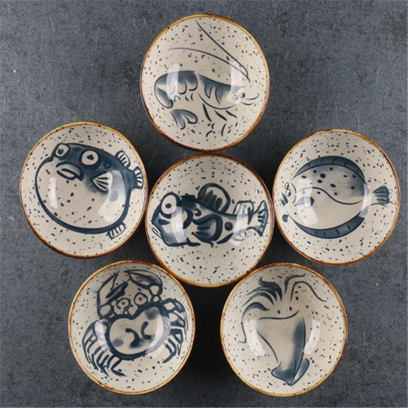 Japanese household ceramic rice bowl noodle soup dessert bowl Korean ice bowl creative retro tableware hat bowls zero waste