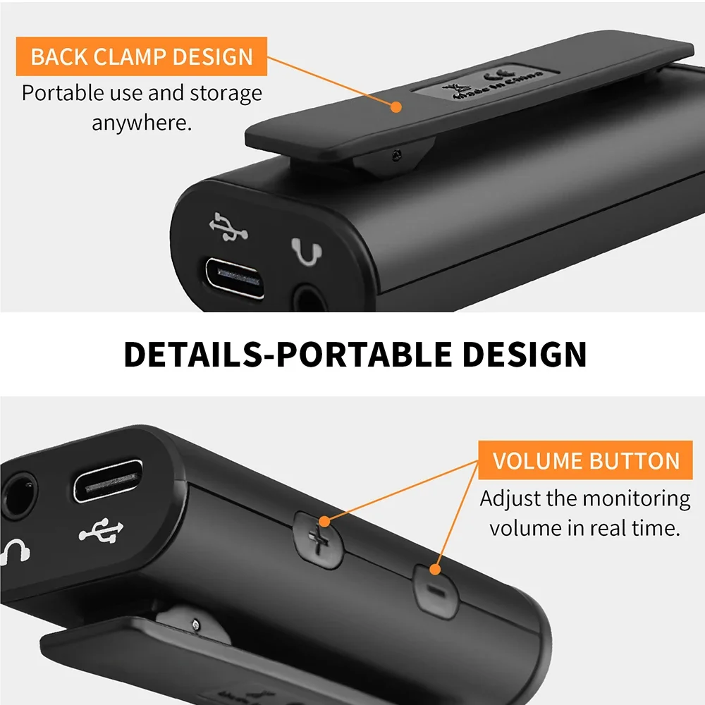 Portable Pocket USB Sound Card Guitar Headphone Recording Live Streaming Plug and Play Mini Audio Mixer