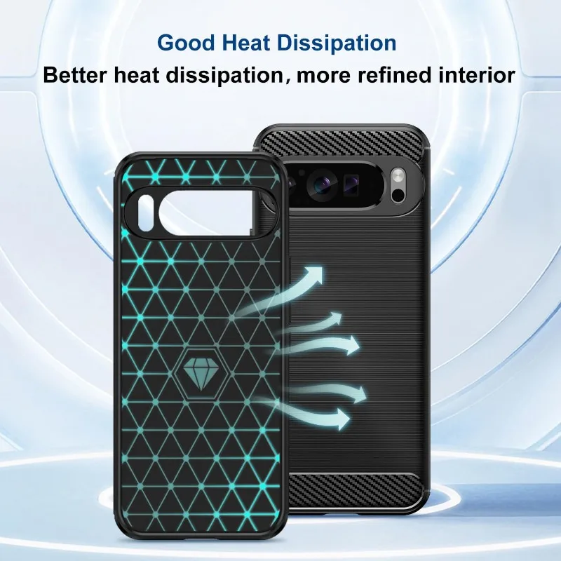 Sleek Carbon Fiber TPU Rubber Shockproof Slim Case with Wireless Charging Support