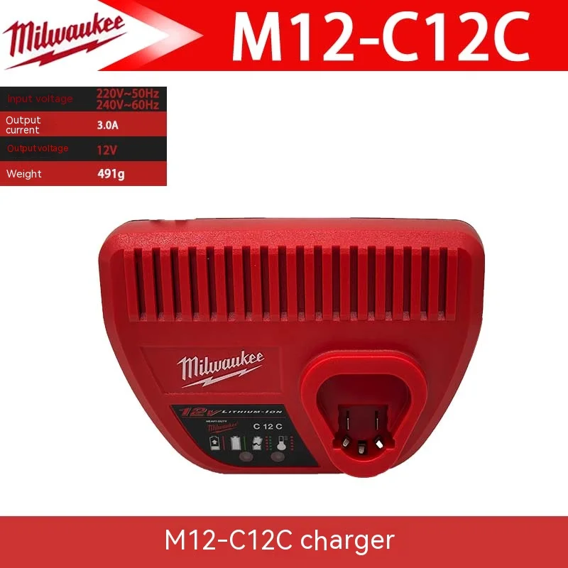 Milwaukee C12C M12 M12-18C M18 M12-18FC Rapid Charger for M12 & M18 12V 18V - 220V  BULK PACK-No-original packaging 3