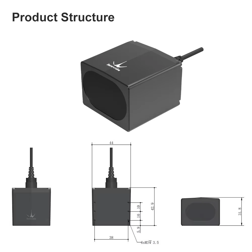 Benewake TF03-100 LIDAR Long Range Sensor, IP65 10KHz Frame Rate & 100m Operating Range Rider Module UART / I2C for Outdoor