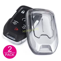 Sleek Black Transparent Key Fob Cover Holder with Premium Design - Automotive Accessories (2x Key Case)