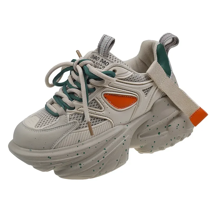 

2023 Spring and Autumn New Designer Breathable Mesh Shoes Women's Fashion Casual Thick Sole Sports Shoes