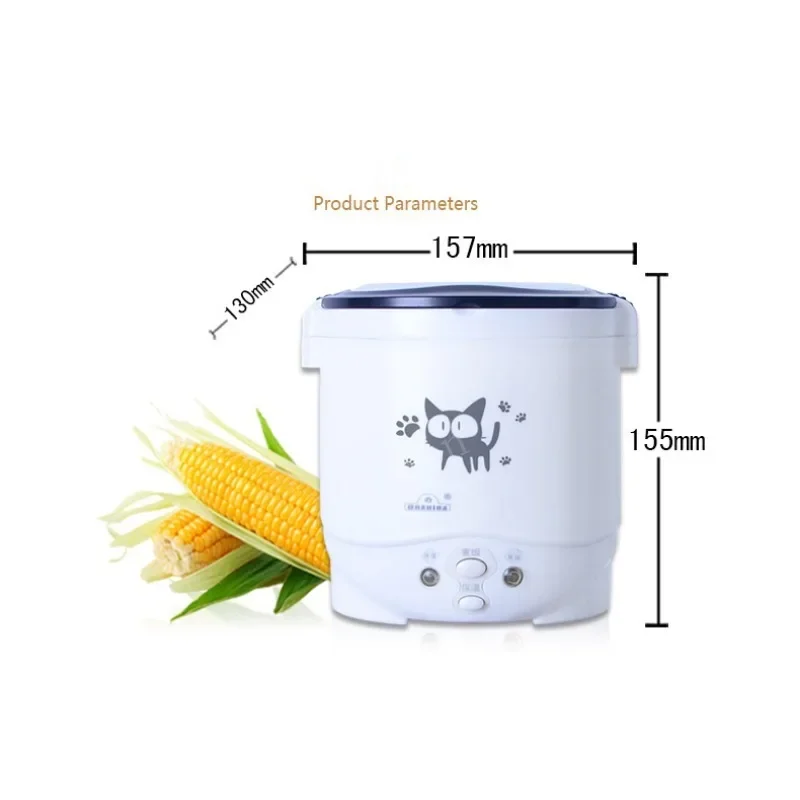 1L Electric Mini Rice Cooker Portable Food Warmer Steamer 220V Car 12V Truck 24V Multicookings Food Truck Pot Rice Box rice cooker electric cooker electric cooking pot electric food warmer