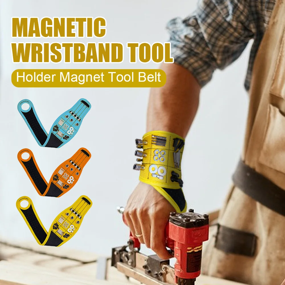 Unisex Magnetic Wristband Tool Holder  Holds Screws Nails ,Drill Bit Portable Belt Screw Holder Tool Storage Wrist Direct Sales rolling tool chest