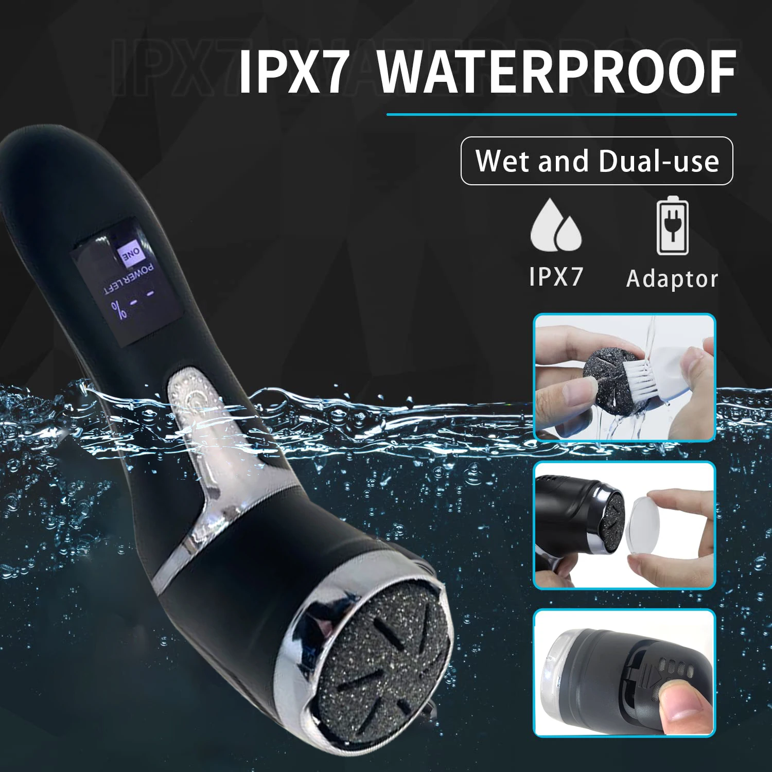 Rechargeable Electric Foot Rasp Electric Pedicure Foot Sander IPX7 Waterproof 2 Speeds Eliminate Feet Dead Skin Calluses