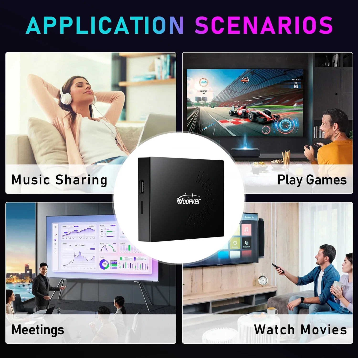 KW2 Android 14 TV Box Amlogic S905W2 4K Video 4GB 32G 64G Dual Wifi Bluetooth 5.
