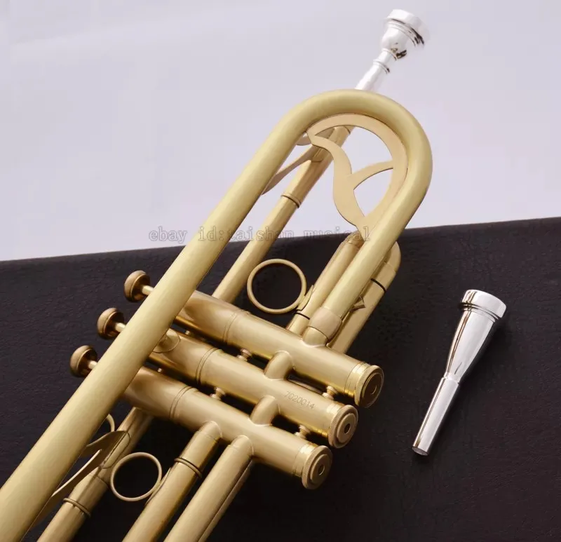 Professional Matt Brushed Bb Trumpet Horn Monel 2-Mouthpiece Leather Case