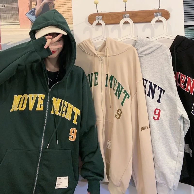 

Hoodies Women Y2k Clothes Jacket Streetwear Y2k Clothes Retro Coat Pocket Trend Sweatshirts Long Sleeve Lady New Zipper Korea