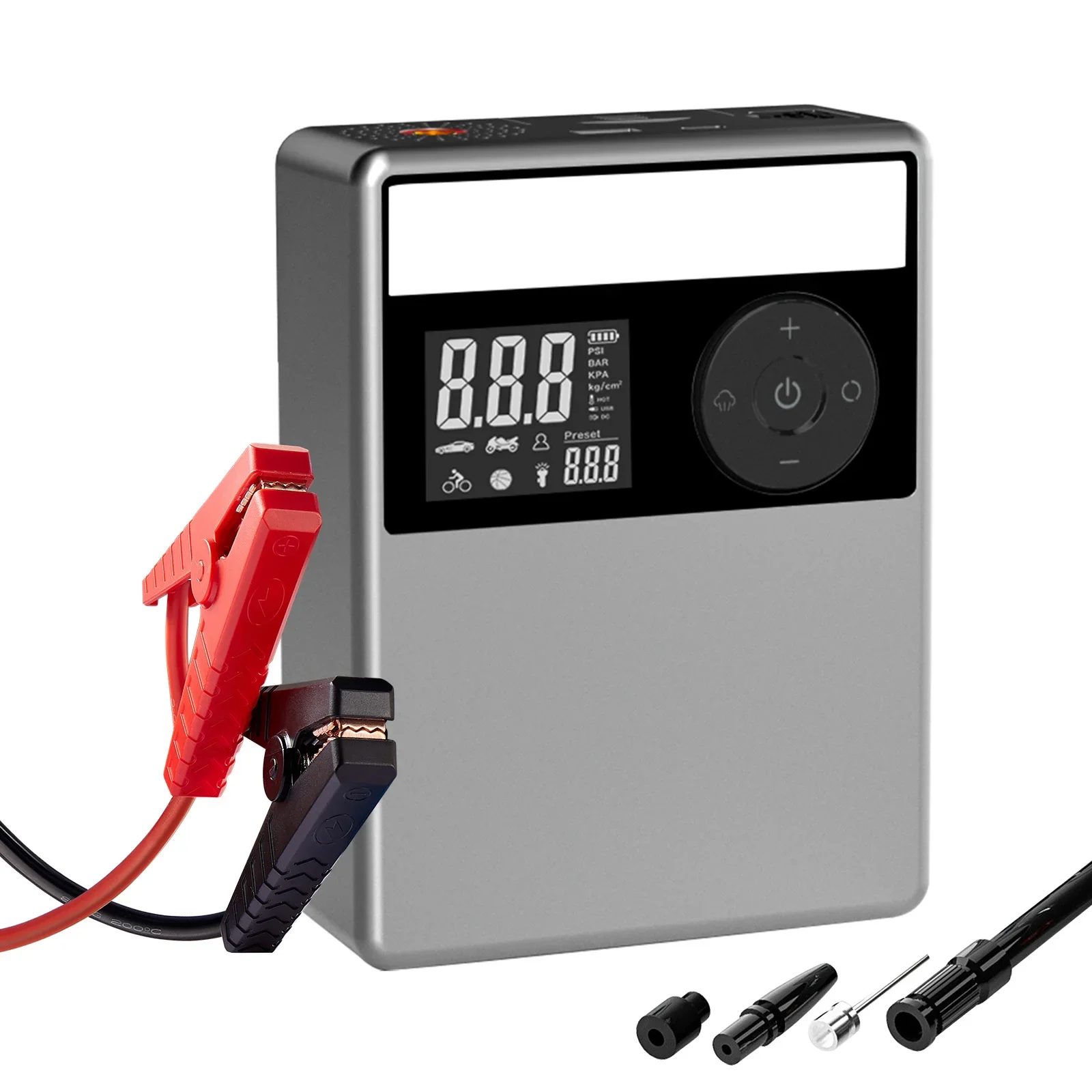Jumpstarter Arrancador De Coche Portatil Bateria Power Bank Caricabatteria Portatile Per Auto Jump Starter Con Compressore D'Aria