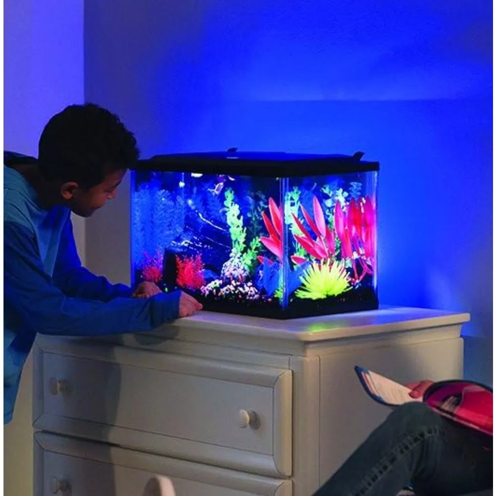 

20 Gallon Aquarium Kit With LED Lights Decor Heater and Filter Fishbowl Fish Mini Aquatic Pet Supplies Products