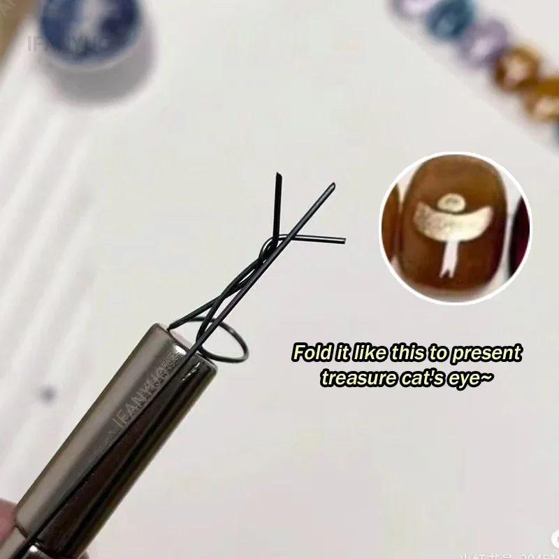 Love Heart Cat Eye Nail Magnet with Flexible Iron Wire Creating Precision Heart Ingot Shapes Magnetic Nail Art Tool