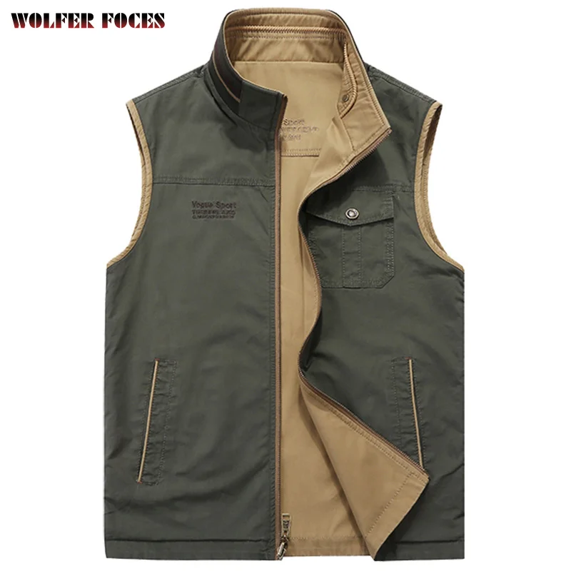 MAN VEST Camping Work Multi Pocket Embroidered Jacket Tactical Military Men Clothing Luxury Heated Vests Sleeveless Jackets Mesh