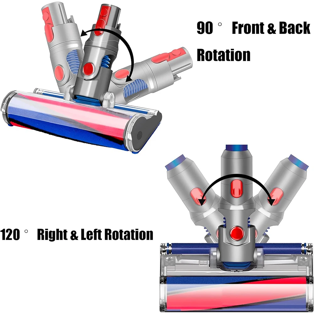 Motorized Roller Brush Head For Dyson V7 V8 V10 V11 V15 G5 Vacuum Cleaner,Soft Roller Suitable for Hard Floor