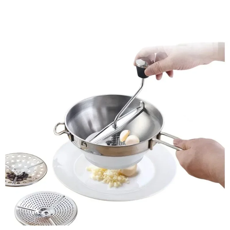Stainless Steel Food Blender Profession Manual Jam Masher Fruit Sieve Grater Removable Potato Garlic Mud Press Baby Cooking Mill
