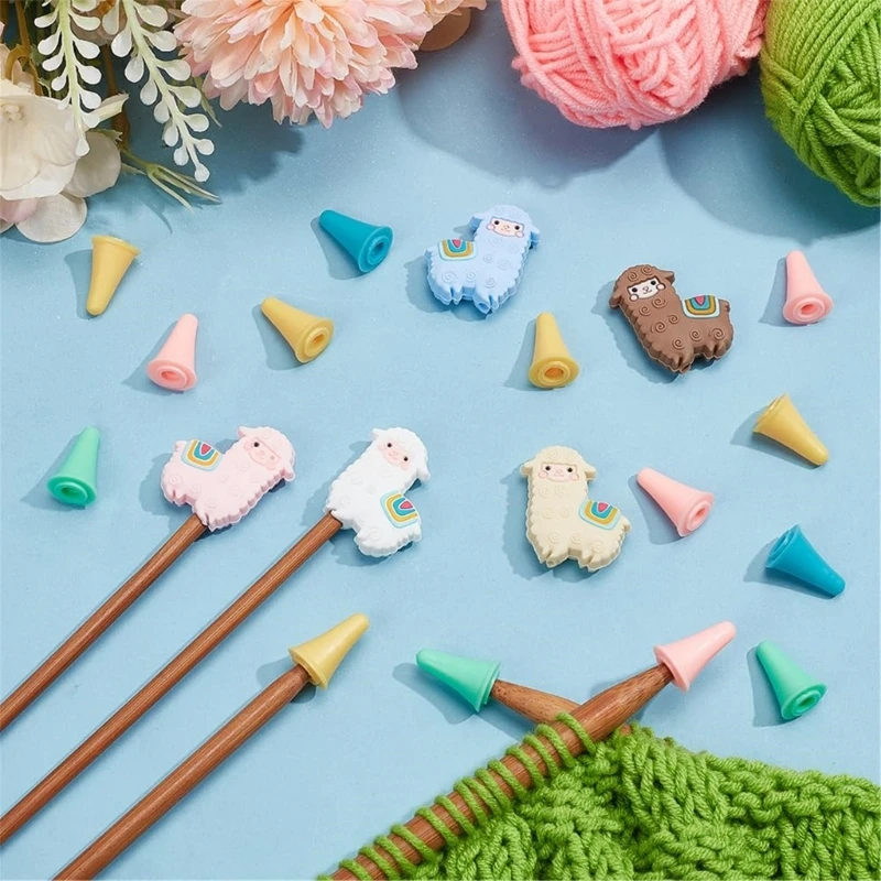 뜨개질 바늘 팁 스토퍼 바느질 뜨개질 DIY 예술 공예