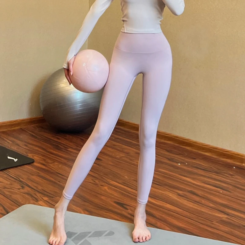 Summer Highelastic Nude Running Fitness Pants Women's Hipraising Highwaist Sports