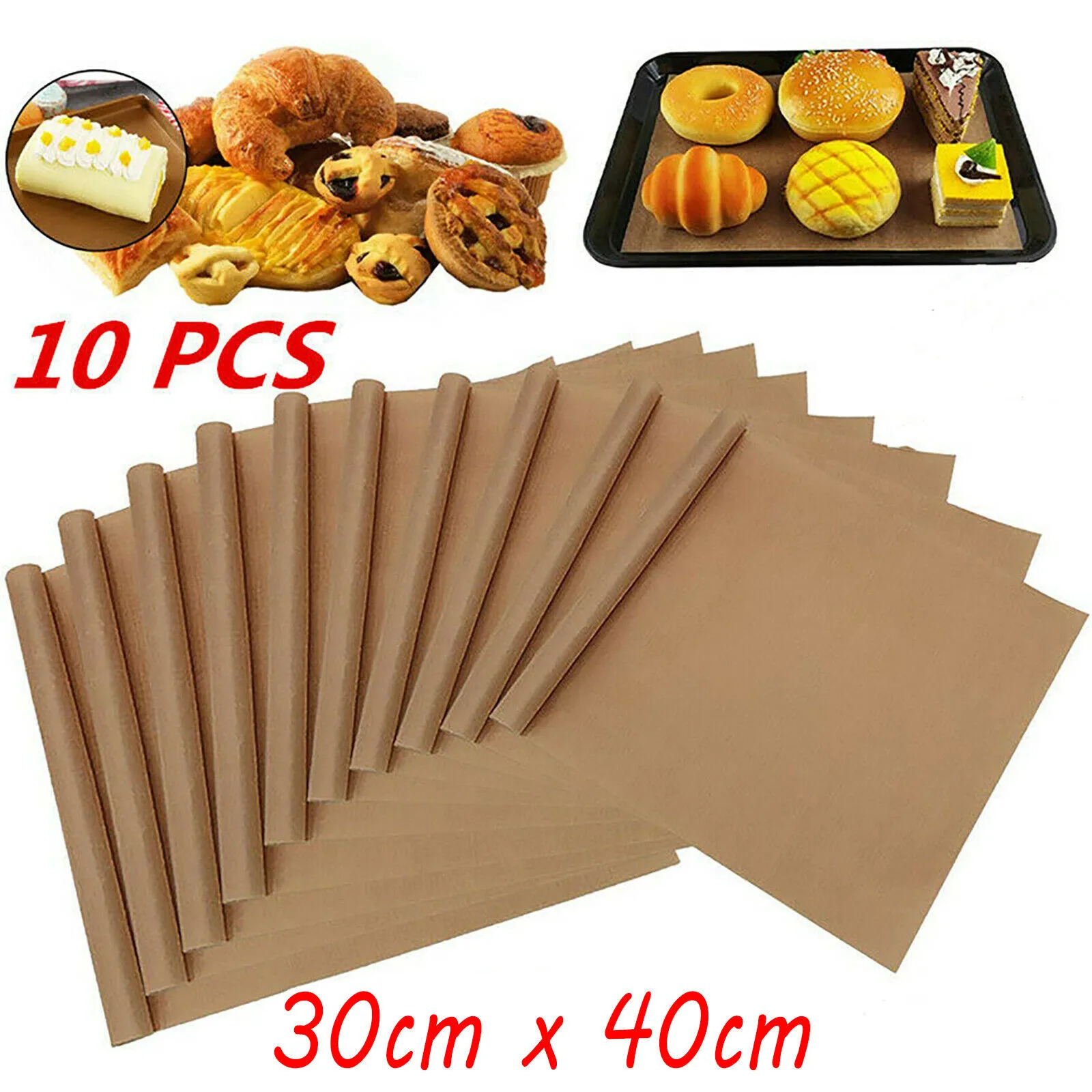 10pcs3040cmReusableNonstickResistantBakingSheetsOilproof