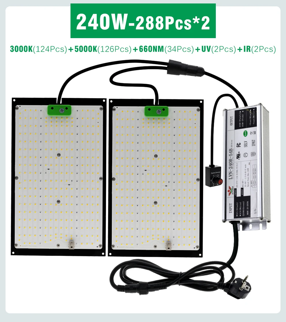 LED Grow Light 120W 240W LM301H Full Spectrum Hydroponic Growing Lamp for Plant Growth Lighting Veg Flowers Greenhouse 10
